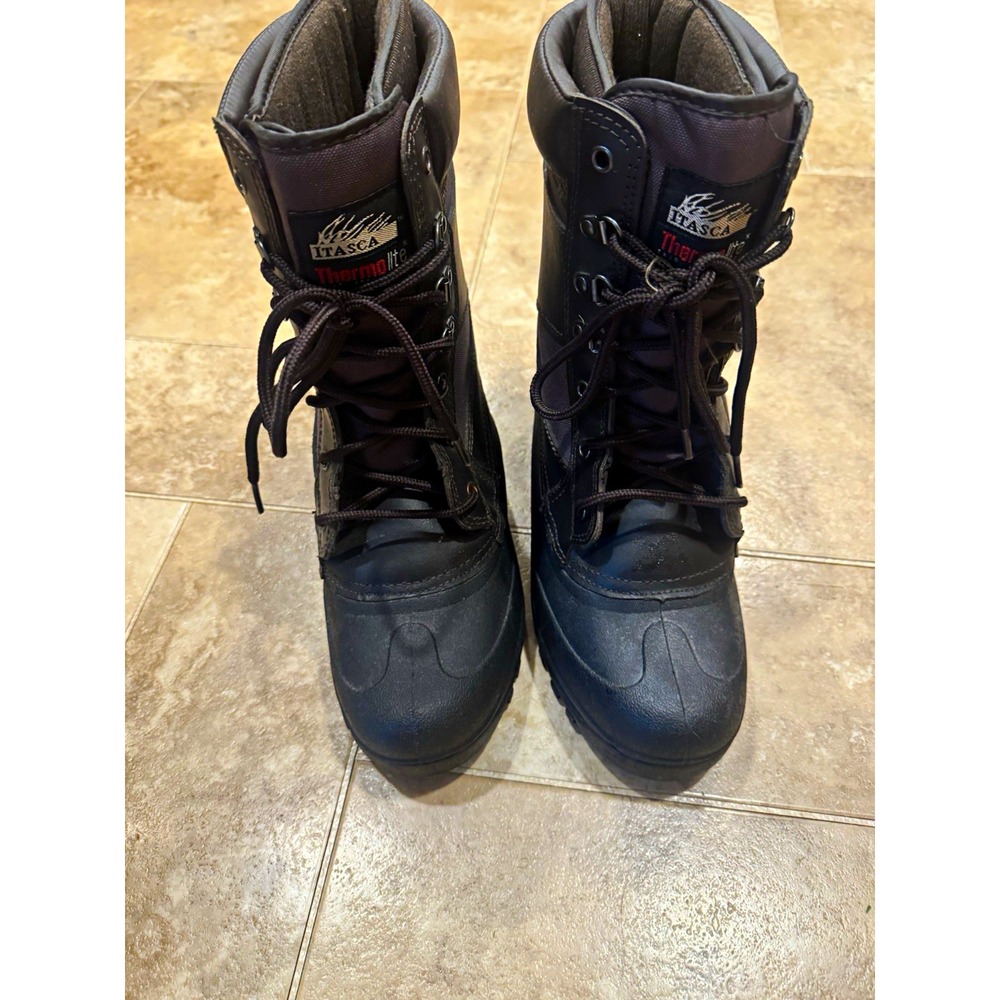 Itasca Thermo lite Men's Brown Leather Lace-Up Boots Round Toe Sz 9